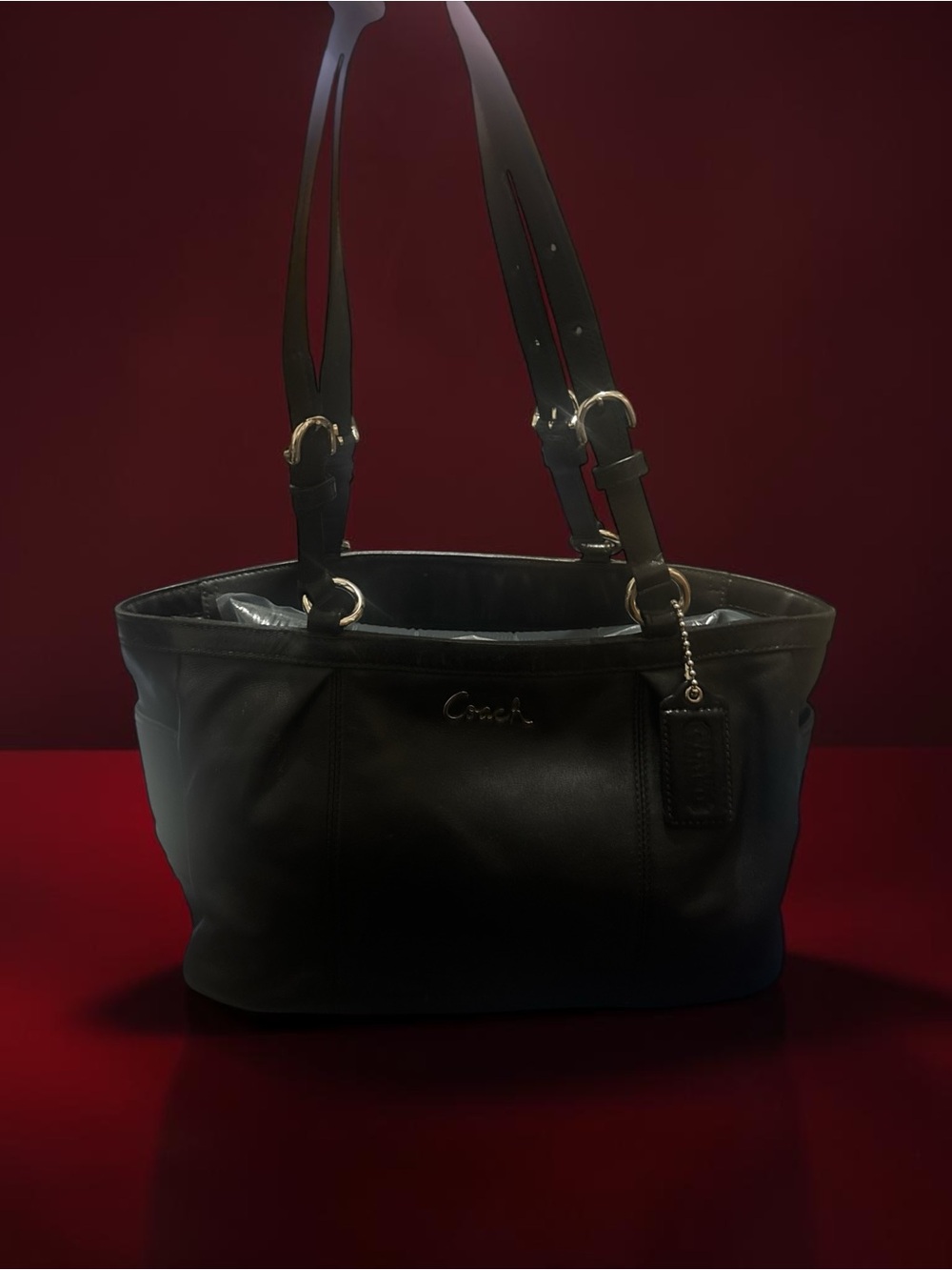 Coach Black Leather Shoulder bag- EUC - F17721 - Picture 3 of 7